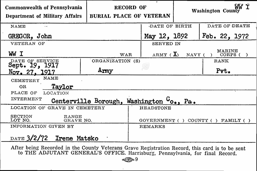 veteran burial